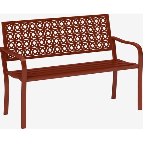 Banc de jardin double, banc résistant aux intempéries 127x63x85cm (1/5)