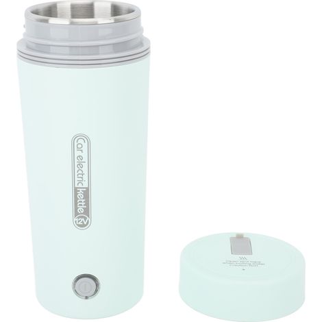 Elektrischer Wasserkocher mit Schnellheizfunktion, intelligenter Steuerung, Trockengehschutz, 350 ml Fassungsvermögen, tragbarer Isolierbecher für Auto und Reisen, hellgrün, 24 V, 140 W (1/5)