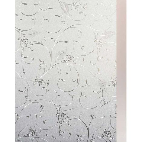 Film anti-regard statique 45 × 200 cm – protection solaire UV 90% – film repositionnable pour fenêtres et salles de bain (Motif de lianes)