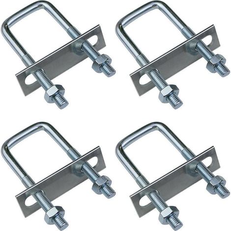 Boulons en U, U Bolts M8, Carré U Boulons, 4 Pièces Boulons de Serrage, Convient pour un Usage Industriel et Marin, Convient pour la Fixation de Tuyaux ou de Raccords Mécaniques, M8, 40 mm x 100 mm (1/5)
