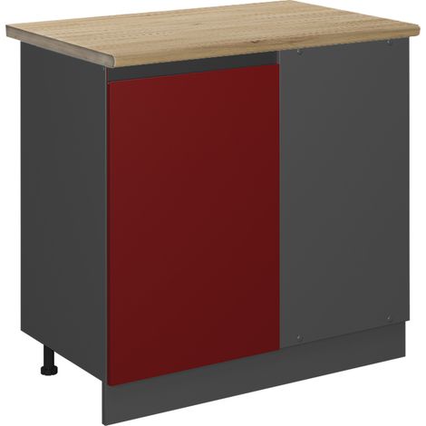 Mobile ad angolo cucina R-Line, Rosso, 86 cm , PL Rovere, Vicco