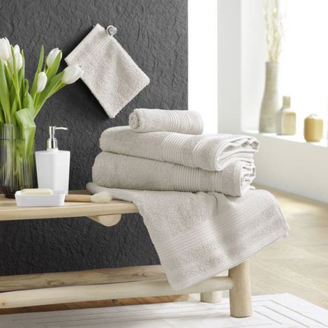 Serviette ou drap de douche 70 x 130 cm Tendresse lin (1/4)