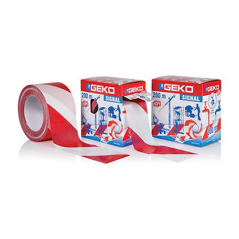 Geko Nastro Segnaletico da Recinsione in PVC Bianco Rosso 200mt (1/8)