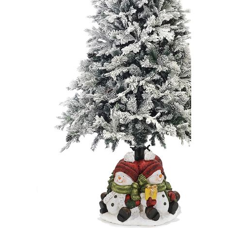 Base per Albero di Natale con pupazzi di neve e pacco regali Decorativo Supporto natalizio Stabile in Resina Porta Albero per Decorazioni Natalizie COSEDACASA (1/5)