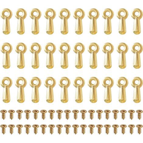Kit de fixation avec crochets, 100 clips pour cadres photo, fixations pour cadres photo avec 100 vis, pour accrocher des tableaux, photos, peintures - doré. (1/5)
