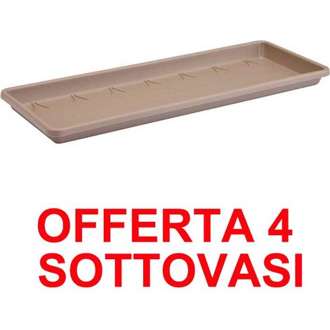 OFFERTA 4 SOTTOVASO PER FIORIERA BARCELONA TROUGH SAUCER 50CM TAUPE ELHO