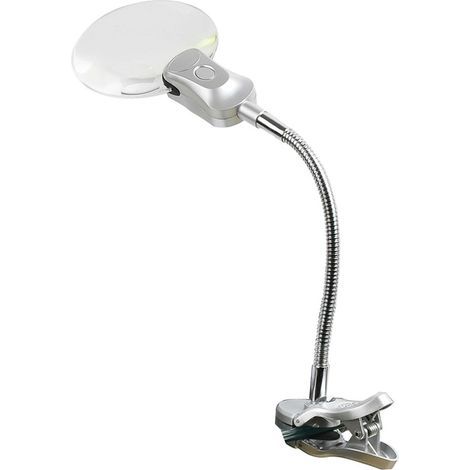 Loupe Pince Lampe LED Clipser Outil Réparation Flexible Métal pour Personnes âgées Lecture Broderie (1/4)