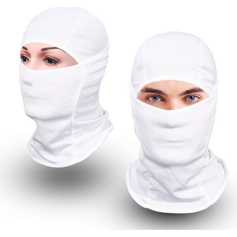 Masque cagoule pour homme Anti UV Protection solaire tactique léger Ski moto course masque d'équitation (blanc) (1/2)