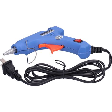 Pistolet à colle chaude bleu, bâton de fusion électrique isolé, recharge de colle thermofusible en plastique, AC100-240V norme US (1/5)