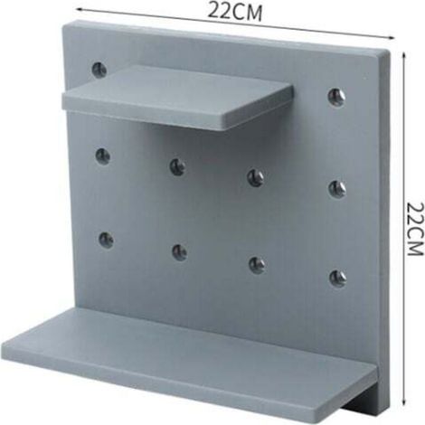 3pcs Étagère murale en panneau perforé , Organisateur mural en plastique, pour maison, cuisine, salle de bain, bureau,(gris)