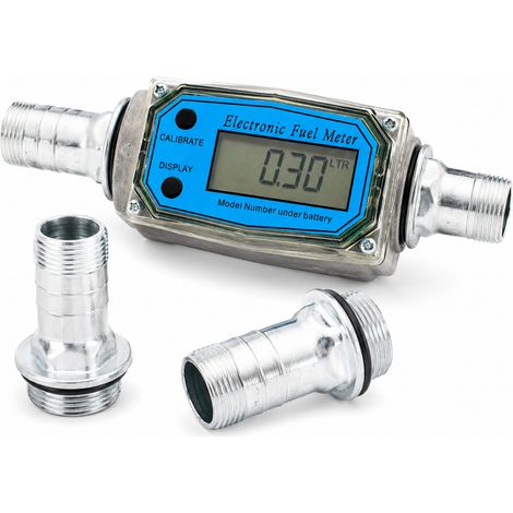 Débitmètre numérique pour carburant et huile – Raccord BSPT/NPT 1" – Précision 0,5% – Débit 20-75 l/min – Écran LCD 5 chiffres
