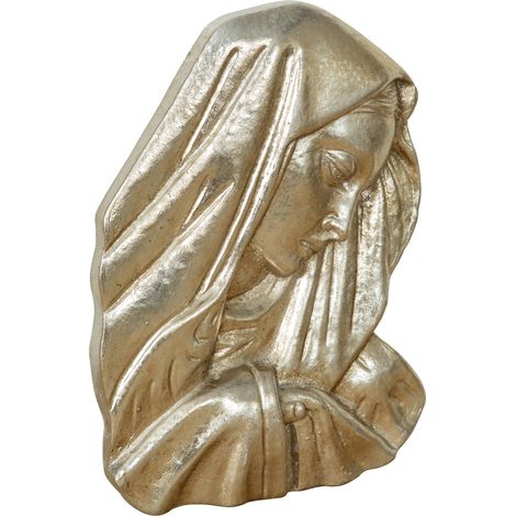 SILVER FINISHING WALL DECORATION representing Virgin Mary's face  MADE IN ITALY (1/4)