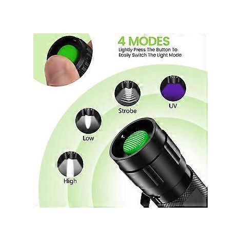 UV-Taschenlampe, gelbe und weiße LED-Taschenlampe, UV-Taschenlampe mit Lichtmodus, Geldscheindetektor, Zubehör für Hundeurin