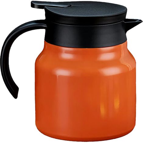 Théière isotherme de 1000 ml, permettant de préparer l'eau et le thé séparément, avec thermos amovible pour le café et le thé à la maison, orange (1/5)