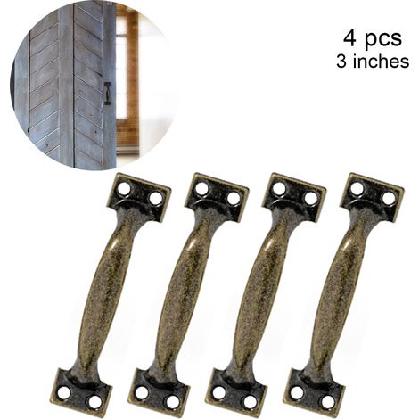 Poignée De Porte - Acier Inoxydable - Pour Porte De Grange Porte De Clôture Armoire Cuisine Tiroir - 4 Pièces