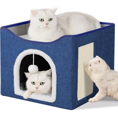 Panier pour Chat, Lit Moelleux et Confortable, Maison pour Chat Intérieur, Hamac et Coussin Doux, Idéal pour Chats et Chiots