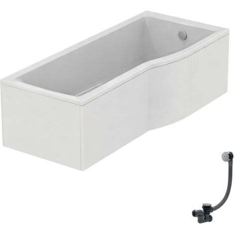 IDEAL STANDARD Connect Air Bañera/ducha derecha de 170 x 80 cm + faldón + desagüe, cromo