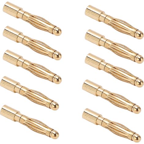 Connecteurs banane 2.0mm en cuivre pur nickelé pour fiche mâle de câble (1/5)
