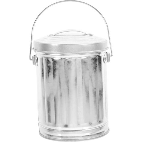 Petite Poubelle de Bureau Métal avec Couvercle Mini Corbeille Compacte et Pratique pour Maison Bureau et Cuisine