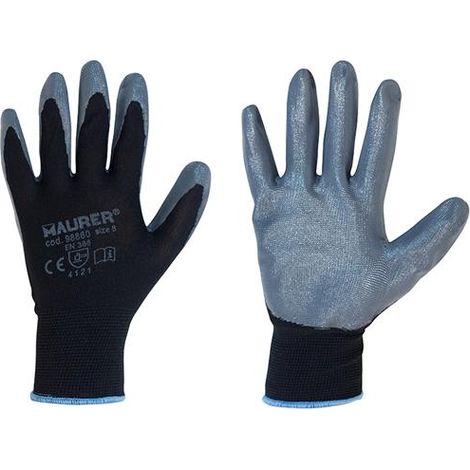 GUANTI LAVORO NITRILE NERO "GLOVEX" TG.11" MAURER - CF. CAVALIERE
