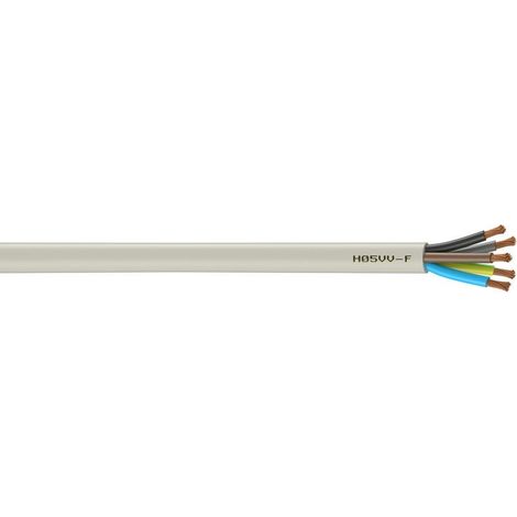 Câble Électrique 5 G 1.5 Mm² Ho5Vvf L.10 M, Blanc