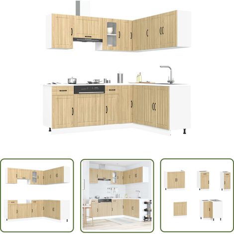 vidaXL 11-tlg. Küchenschrank-Set Lucca Sonoma-Eiche Holzwerkstoff (1/5)