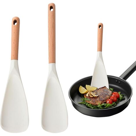 de 2 spatules en silicone avec manche en bois et revtement (1/5)
