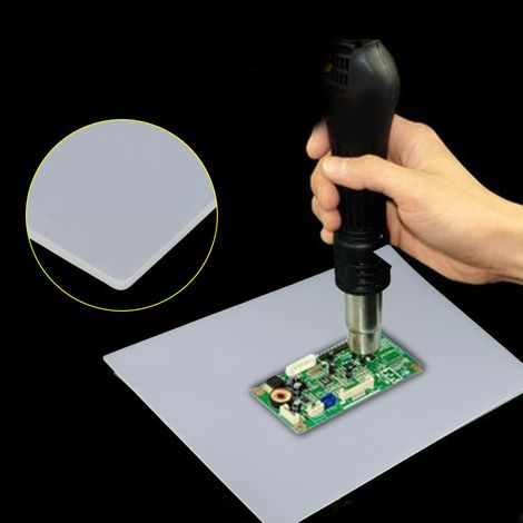 1 station de soudage à pistolet thermique, tapis de réparation/entretien résistant à la chaleur, tapis de bureau en silicone (1/5)