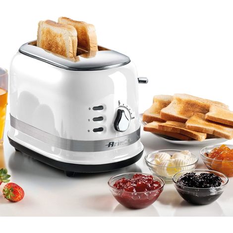 Ariete 0149W Moderna 2 Slice Toaster, Defrost, Heating & Cooking Function, White (1/3)