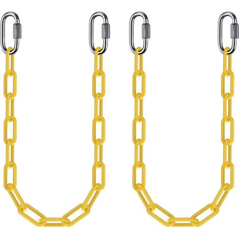 Schaukelketten, 2 Stück, 250 cm, aus Edelstahl mit 5-mm-Gliedern und Karabinerhaken – Hängesessel-Kette – Aufhängungsverlängerung (1/5)