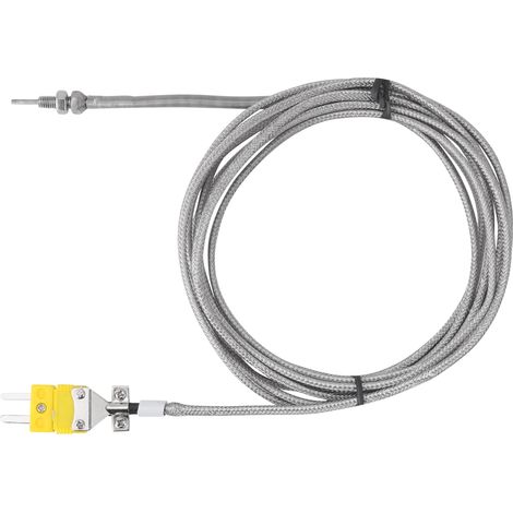 Sonde thermocouple type K filetage M4/M5 câble 3m connecteur jaune résistance haute température 0-800°C diamètre 2mm (1/5)