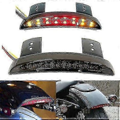 Clignotants arrière, feux arrière et feux de freinage à LED fumés compatibles avec les motos Bobber Chopper. (1/5)