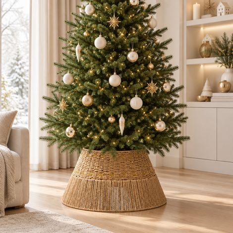 Copribase per albero di Natale in corda e oro Ø70 × H28 cm (1/5)