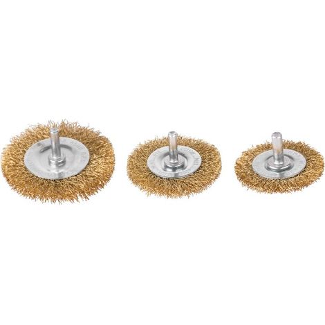 Bürsten-Set Tigerlion C9003, 50-65-75 mm, Rundbürste, gewellt, 3-teiliges Bürsten-Set, mit Schaft