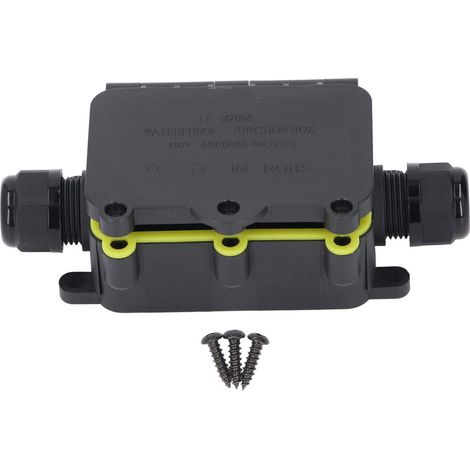 Boîte de jonction électrique IP68 étanche à l'eau, 2 voies PA66, câblage externe en plastique pour éclairage paysager LED extérieur 450V (1/5)