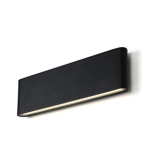 Applique LED haut/bas 20W 4000K aluminium noir IP54 30cm