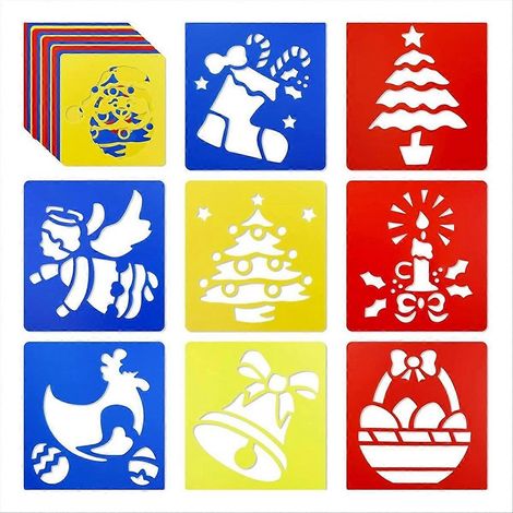 108 pochoirs à dessin printaniers pour enfants, pochoirs à craie pour trottoir, peinture extérieure, grand format, pour enfants d'âge préscolaire et tout-petits. (1/5)