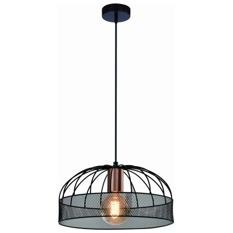 Lampada a sospensione Candellux LEVI nero rame Ø30 E27