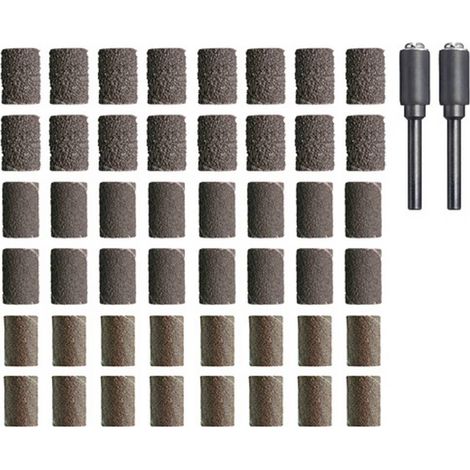 DREMEL KIT DE BANDES ABRASIVES, COFFRET DE 48 PIÈCES BANDES ABRASIVES DE 6,4 MM AVEC 3 GRAINS ET 2 MANDRINS POUR OUTILS ROTATIFS (1/3)