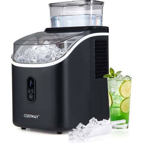 COSTWAY Macchina Ghiaccio Casa Ice Maker Machine Professionale Elettrica Fabbricatore Ghiaccio Piccola Compatto Automatica Autopulente Silenziosa Trasparente (1/5)