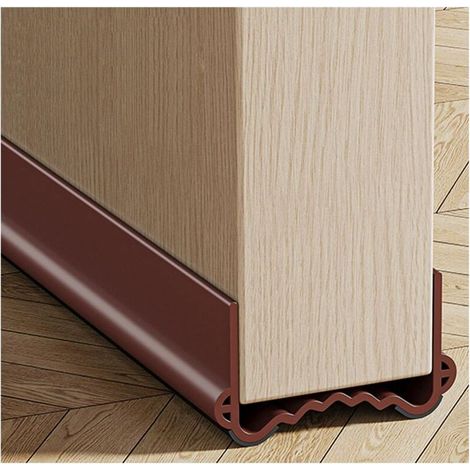 100cm Insulated Bottom Door Seal, Cold Weather Draught Excluder, Noise Reduction Door Seal, Heat Insulating Sealing Strip Protects Against Drafts and Insects (Brown, Width 3.5-5.5cm) (1/5)