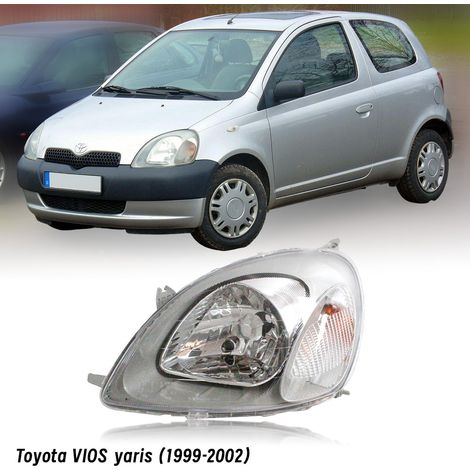 Phares avant gauche et droit pour Toyota Yaris Vitz ECHO 1999-2002, phares halogènes carénés ABS 12V, feux de tête avant complets pour pare-chocs avant (1/4)