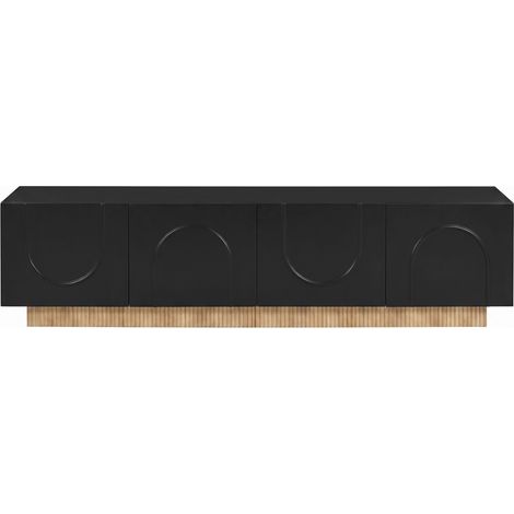 Mobile TV moderno con 4 ante e spazio contenitivo 170 x 38 x 42 cm nero (1/5)