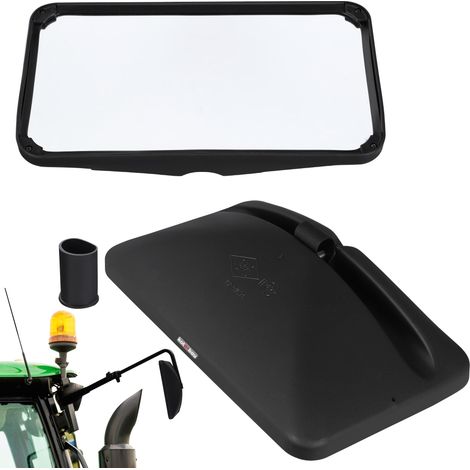 KOTARBAU® Kotarbau® Miroir Retroviseur Exterieur - Retroviseur Tracteur 30,5x17 cm Retroviseur Tracteur Agricole - avec Support Pour Bras de Rétroviseur ⌀ 15-18 mm - Pvc - Noir