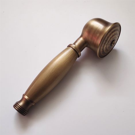 Kit de 3 Pièces de Douche Vintage en Cuivre Massif, Design Téléphone Ancien avec Tuyau et Support, pour Salle de Bain (1/3)