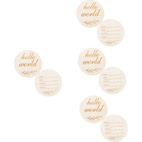 8pièces Plaques Bois Pour Annonce De Naissance Panneaux Personnalisés Avec Nom Et Détails Du Né Accessoire Photo Élégant Et Pratique Pour Immortaliser Les Moments (1/5)