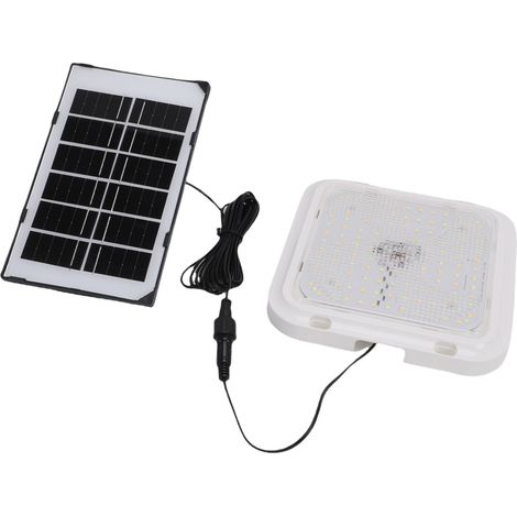 Solar-Deckenleuchte IP67 wasserdicht, hohe Helligkeit, Fernbedienung, 3 Farben, LED-Solarleuchte für den Innen- und Außenbereich, quadratisch, 128 LEDs (1/5)
