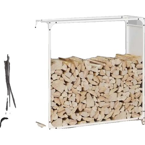 Range à bois, acier durable, circulation d'air optimale, 90 x 28 x 90 cm (1/2)