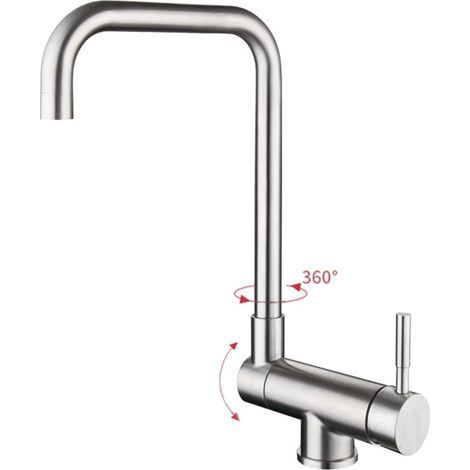 Robinet de cuisine pliable, robinet d'évier pliable, robinets de cuisine cachés, robinet de cuisine pour évier de fenêtre intérieure, robinet pliable (couleur acier inoxydable) (1/5)