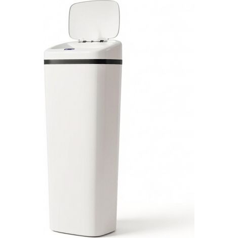 Pattumiera da cucina automatica 50 L in acciaio inox e ABS bianca (1/5)